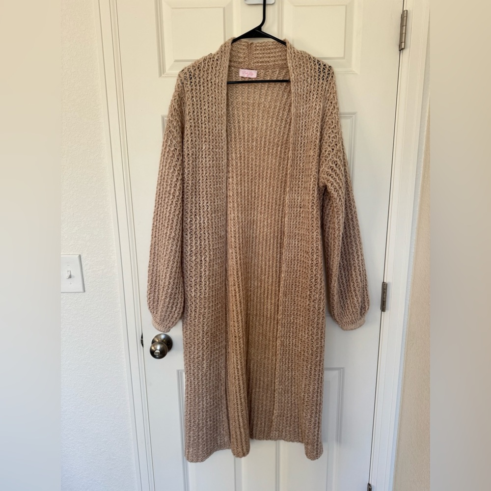 Knit long cardigan